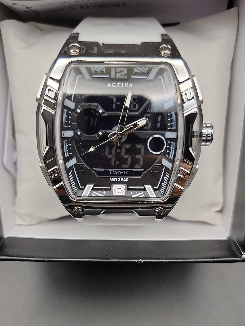 NEW⌚️Activa Venzis X Invicta Digital Men's Watch 50mm White Chrome ACW8131-001 - Picture 4 of 11